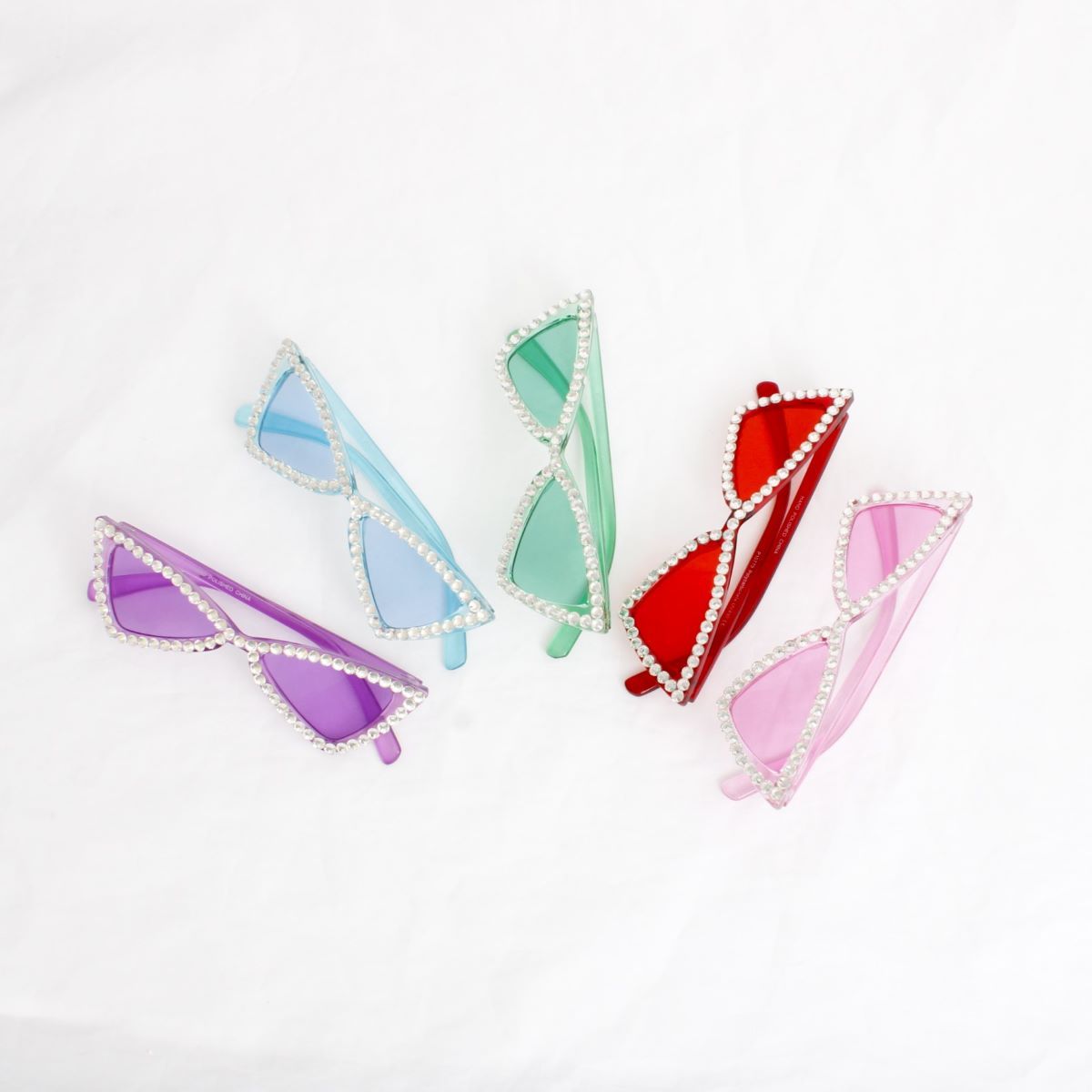 Sunglasses Fuchsia Cat Eye Rhinestone Retro Eyewear